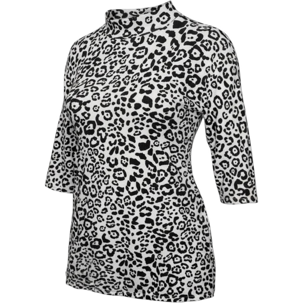 Ashley Stewart Knit Top Sz 22/24 Tunic Side Slit Career Mob‎ Wife Animal Print